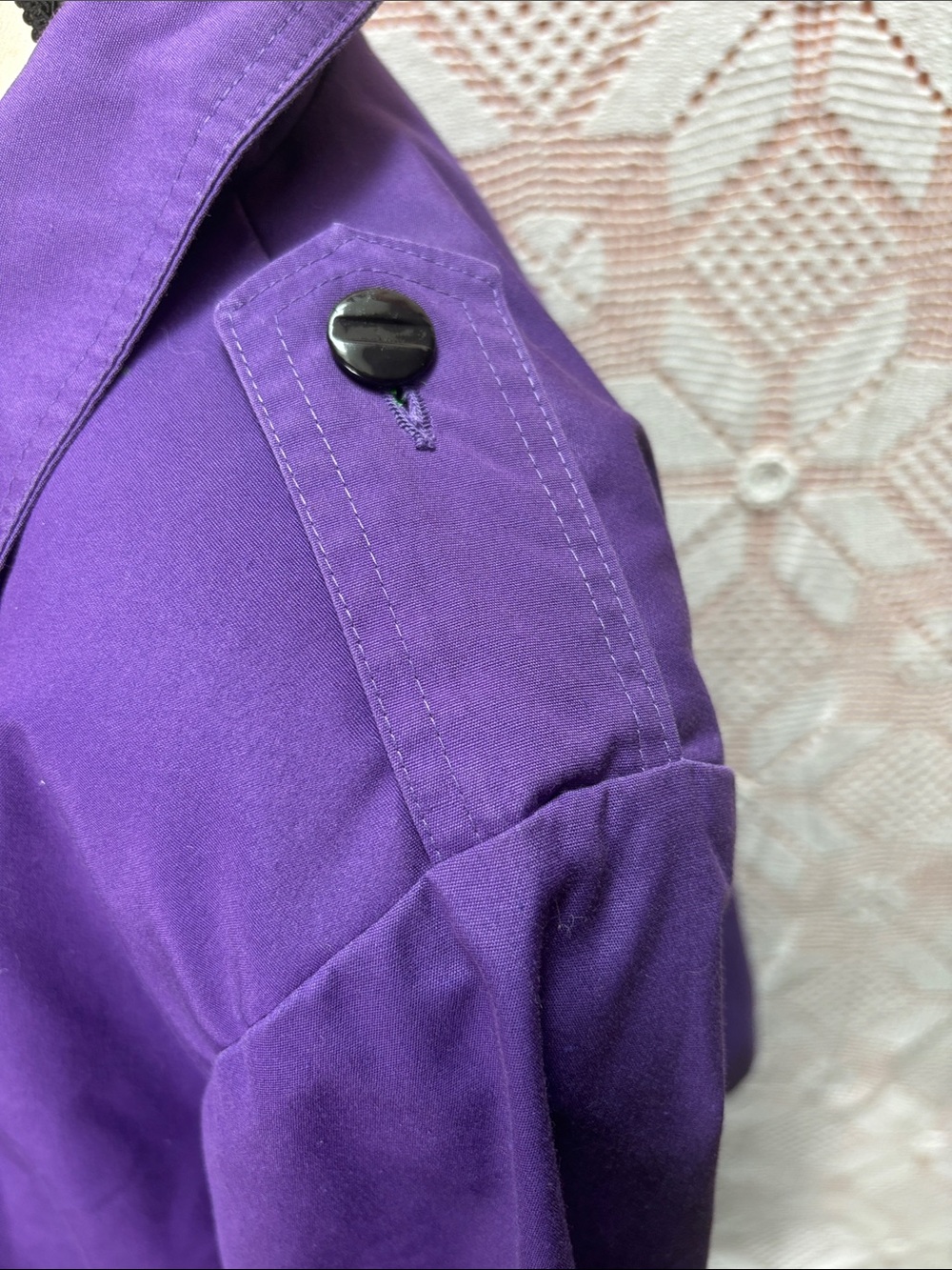 Vintage Northern Climate Purple Trench Coat Size 10 - Picture 8 of 16